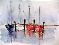 Aquarell - Fischkutter