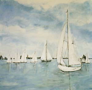 Acrylbild - Flaute auf der Alster